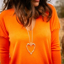 Gabi Long Heart Necklace by Tilley & Grace